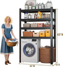Laundry Room Storage Organizer, Over The Washer and Dryer Storage Shelves for Laundry Organization, 35" W x 14" D x 63" H, Suit Washing Machine Width Within 32.6", Hold 500 lb, Black by CozyNest Decor
