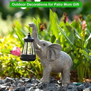 Solar Garden Statue Lights Elephants Figurine with Solar Lantern, Outdoor Yard Decorations for Patio Porch Home, Christmas Elephant Gifts for Women - Unique Housewarming Gifts by CozyNest Decor