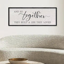 LuZhiQiang And So Together They Built A Life They Loved Sign Wall Decor 40"x15" Large Wood Framed Above Over Bed For Master Bedroom Hanging Wall Art (Black) by CozyNest Decor