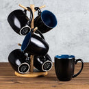 GBHOME 16oz Coffee Mugs Set of 6, Large Ceramic Coffee Mugs for Man, Woman, Dad, Mom, Modern Coffee Mugs Set with handle for Tea/Latte/Cappuccino/Milk/Cocoa. Dishwasher&Microwave Safe,Blue by CozyNest Decor