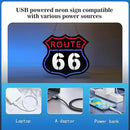 Ultrathin Route 66 Neon Sign Art Wall Lights for Bedroom Windows Glass Hotel Pub Cafe Wedding Birthday Party Gifts by CozyNest Decor