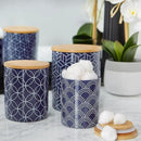 DII Kitchen Ceramics Collection, Canister Set, Mixed Print, Nautical Blue, 3 Piece by CozyNest Decor