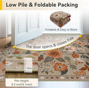 Floral 5x7 Area Rug Machine Washable Soft Print Boho Carpet Non Slip Doormat Low Pile Flower Area Rugs for Living Room Bedroom Nursery Kitchen Dining Room Indoor-Brown/Brick by TinyTreasures Baby Boutique