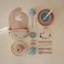 mushie Silicone Baby Bib | Adjustable Fit Waterproof Bibs (Blush) by TinyTreasures Baby Boutique