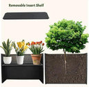 Metal Planter Box Rectangular Planter, 35.5" Lx 10" Wx 28" H Terrazzo Brown Large Planters with Drainage Holes, Galvanized Steel Tall Planters for Patio/Porch by GreenHaven Gardens