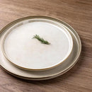 GBHOME Ceramic Dinnerware Sets for 8, 24 Pieces Stoneware Plates and Bowls Sets, Scratch Resistant Dishes, Dishwasher & Microwave Safe, Reactive Glaze-Cappuccino by CozyNest Decor