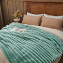 NEWCOSPLAY Faux Fur Twin Blanket New Sage Green 3D Ribbed Plush Thick Warm Blanket for Couch Sofa Bed 850GSM (New Sage Green Ribbed, Twin(60"x80")) by CozyNest Decor