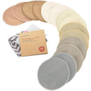 Organic Nursing Pads - 14 Washable Viscose Derived from Bamboo Breastfeeding Pads, Wash Bag, Reusable Breast Pads for Breastfeeding, Nipple Pads for Breastfeeding Essentials(Earth, M 3.9") by TinyTreasures Baby Boutique