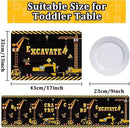 Construction Placemats Set of 6 Toddler Plastic Table Mats Dump Truck Place Mats Washable Vinyl Nursery Homeschool Table Decoration for Indoor Outdoor Party Kitchen Dining by CozyNest Decor