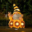 Garden Gnome Sculptures & Statues Resin Summer Bee Gnome with Sunflower, Outdoor Funny Gnome Decoration Solar Light Gnome Gifts for Yard, Patio Decor for Mom by GreenHaven Gardens