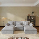 JACH U Shaped Sectional Couches, Cloud Sectional Couch with Deep Seat, 119" Down Filled Modular Sofa with Chaise, Covers Removeable & Washable, Sofas Furniture for Living Room, Light Grey by CozyNest Decor