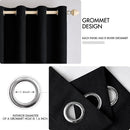 MIULEE Linen Texture 90 Inches Curtains for Bedroom 100% Blackout Thermal Insulated Halloween Black Curtains Grommet Room Darkening Drapes for Living Room Nursery 52x90 Inch (2 Panels) by TinyTreasures Baby Boutique