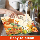 Thanksgiving Placemats Set of 6 Fall Plastic Table Mats Thanksgiving Day Place Mat Autumn Harvest Place Mats Washable Rustic Pumpkins Table Decoration for Indoor Outdoor Party Kitchen Dining by CozyNest Decor