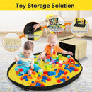 Kids Toy Box Chest Storage with Lid and Big Play Mat for Boys and Girls,Collapsible Fabric Toy Building Bricks Storage Container Organizer Bin with Rug for Playroom and Nursery Organization by TinyTreasures Baby Boutique