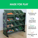 Humble Crew Kids Toy Storage Organizer with 12 Plastic Bins, Camo – Removable Bins for Playroom, Bedroom, Toddler Furniture for Boys and Girls Ages by TinyTreasures Baby Boutique
