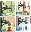 Hanging Plant Bracket Heavy Duty Iron Ornamental Gnome Silhouette Hanging Plant Hangers Outdoor 12 inch Hanging Basket Bracket Hook Wall Mounted for Flower Pot, Lantern, Bird Feeder, Wind Chimes by GreenHaven Gardens