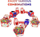 Playz 5-Piece Kids Play Tents Crawl Tunnels and Ball Pit Popup Bounce Playhouse Tent with Basketball Hoop for Indoor and Outdoor Use with Red Carrying Case by TinyTreasures Baby Boutique