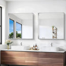 Silver Bathroom Mirror, 30x30 Inch Rectangular Framed Mirror, Large Wall Mounted Bathroom Vanity Mirror Over Sink for Bedroom,Restroom, Living Room, Hangs Vertically or Horizontally by CozyNest Decor