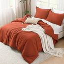 Litanika Burnt Orange California King Comforter Set - 3 Pieces Terracotta Cal King Lightweight Soft Solid Bed Comforter, Oversized Fluffy Quilt Blanket Bedding Set (104x96In, 2 Pillowcases) by CozyNest Decor