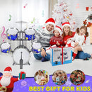 M SANMERSEN Upgraded Kids Jazz Drum Set Toddler Toy Drum Set with Stool, Plastic Rock Jazz Drum Kit Musical Toys Gift for Boys Girls 1-3 3-5 by TinyTreasures Baby Boutique