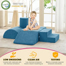 Jela Foam Blocks - Soft Play Equipment with 6 Luxury Miss Fabric Climbing Blocks for Toddlers, Babies & Kids - Lightweight Climb & Crawl Playset by TinyTreasures Baby Boutique