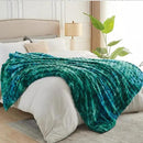 NEWCOSPLAY Faux Fur Twin Blanket Tie-dye Dark Teal Luxury Fluffy Thick Warm Bubble Blanket for Couch Sofa Bed 700GSM (Tie-dye Dark Teal, Twin(60"x80")) by CozyNest Decor
