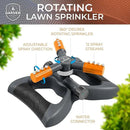 Joeys Sprinkler for Yard, Rotating Garden Sprinkler for Large Area Coverage, Lawn and Yard Sprinklers (Orange) by GreenHaven Gardens