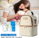 Breastmilk Cooler Bag with Ice Pack & Mat Fit 6 Bottles Up to 9 Ounce, Baby Bottle Cooler Bag for Moms, Daycare & Travel, Black by TinyTreasures Baby Boutique