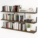 Heimlove 48 Inch Large Floating Bookshelves Set of 3,Rustic Brown Wood Wall Mounted Bookshelves,Heavy Duty Shelves for Living Room,Bedroom,Kitchen,Laundry Room Storage & Decor by CozyNest Decor