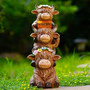 Solar Garden Statues Highland Cow Decoration,Highland Cow Figurine Outdoor Garden Decor Unique Gifts for Women, Mom, Grandma by GreenHaven Gardens
