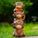 Solar Garden Statues Highland Cow Decoration,Highland Cow Figurine Outdoor Garden Decor Unique Gifts for Women, Mom, Grandma by GreenHaven Gardens