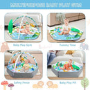 Baby Gym Play Mat, 8-in-1 Tummy Time Mat & Activity Gym Mat Ball Pit with Detachable Toys, Washable Infant Play Mat for Visual, Hearing, Sensory, Motor Development, Newborn Baby Toys Gift for Toddler 0-3-6-9-12 Months Easy to Install by TinyTreasures Baby Boutique
