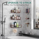 Veken Shower Caddy 6-Pack, No Drilling & Rustproof, Waterproof Adhesive Shelves Rack with Soap Holder, Large Capacity Bathroom Organizers and Storage, Wall-Mounted Kitchen & Home Decor by CozyNest Decor