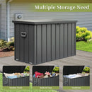 KUIKUI 200 Gallon Deck Box Waterproof, 200 Gallon Outdoor Storage Box, Metal Deck Box Waterproof for Pool Patio Cushions and Sports Pools Equipment, Dark Gray by GreenHaven Gardens