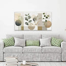 TAIJXAGSG Green Boho Wall Art Minimalist Canvas Wall Art Decor Geometric Line Leaf Beige Green Wall Art Canvas Artwork Print Paintings Abstract Art Botanical Boho Room Office Home Wall Decor 20"X 40" by CozyNest Decor