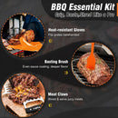 Walfos Silicone BBQ Gloves - Heat Resistant Grilling Gloves Set with Pork Shredder Claws & Brush, Non-Slip Kitchen Silicone Oven Mitt with Protective Cotton Layer, Suit for Indoor & Outdoor, Orange by GreenHaven Gardens