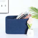 MINTWOOD Design 3-Pack Decorative Woven Storage Baskets for Shelves, Cube Bin Box for Organizing Books, Shoes, Dog Toys, Pantry Closet and Living Room Organizer, Navy Blue by TinyTreasures Baby Boutique