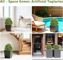 27“ Realistic Artificial Boxwood Topiary Trees Set of 2, Faux Boxwood Plants Outdoor UV-Resistant, No Maintenance Curb Appeal Fake Evergreen Bushes & Shrubs for Front Porch Outside Planter Decor by GreenHaven Gardens