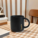 COLLECTIVE HOME - Black Monogram Ceramic Mugs, 15 oz Golden Initial Coffee Cups, Elegant Alphabet Tea Mugs, Personalized Halloween Mug with Gift Box, Perfect for Office and Home Décor (j) by CozyNest Decor