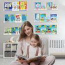 6 Pack Clear Acrylic Floating Shelves for Wall, 15'' Plastic Wall Mounted Display Shelf Kids Bookshelf and Spice Organizer for Bedroom, Living Room, Kitchen, Bathroom, Office by CozyNest Decor