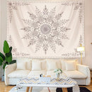 Lunerfex Boho Floral Tapestry Mandala Wall Tapestry, Cute Tapestries for Bedroom Beige Flower Tapestries Wall Hanging for Bedroom Living Room Decor Beige-2 70"x90" by CozyNest Decor