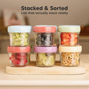 KeaBabies 12pk 4oz Glass Baby Food Containers with Lids - Leak-Proof, Microwavable Small Glass Jars, Baby Purees & Toddler Snack Storage Containers, BPA-Free, Dishwasher & Freezer Safe (Nord) by TinyTreasures Baby Boutique