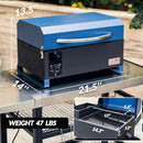 Onlyfire BBQ Wood Pellet Grill Smoker with Digital Control, LED Screen, Meat Probe & 2 Tiers Cooking Area, Portable Tabletop Grilling Stove for BBQ, Smoke, Bake and Roast, RV Camping, Blue by GreenHaven Gardens