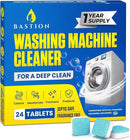 Washing Machine Cleaner Tablets 24 pack Powerful Descaler -Deep Cleaning for HE Front Loader & Top Load Washer Septic Safe Eco-Friendly Deodorizer Clean Drum & Laundry Tub Seal- Year's Supply by CozyNest Decor
