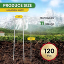 Landscape Staples 8 Inch 120 Pack, Garden Stakes Galvanized Garden Staples 11 Gauge, Plant Cover Stakes for Lawn Weed Barrier by CozyNest Decor