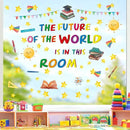 Colorful Inspirational Quote Wall Decals,The Future of The World is in This Room Stickers,Positive Classroom Wall Decals,Motivational Window Sticker for Classroom School Room Playroom Nursery by CozyNest Decor