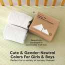 Waterproof Crib Mattress Protector Cover Fitted - 2-Pack Quiet Baby Crib Mattress Pad Sheets, 52" x 28" Soft Quilted Cotton Baby Sheet, Machine Washable, Easy Fit, Durable(Soft White/Mavy) by TinyTreasures Baby Boutique