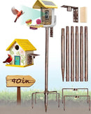 Bird Feeder Pole – 90 Inch Height Bird House Pole with 1-Inch Dia Heavy Duty for Birdfeeders, Feeding Stand with Mount Kit for Outdoor, Slip-Fit Connection, Copper Brushed by GreenHaven Gardens