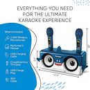 MASINGO Shark Karaoke Machine for Kids, Children and Toddlers with 2 Wireless Bluetooth Microphones, Portable PA Speaker Includes Lyrics Display Phone Holder, TV Cable and Singer Vocal Removal Mode by TinyTreasures Baby Boutique
