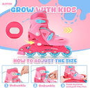 2PM SPORTS Inline Skates with Light Up Wheels, Roller Skates Blades for Boys Girls Kids Ages 5-8 8-12 4-6 6-12, Size Adjustable Beginner Blades Roller Skates by TinyTreasures Baby Boutique